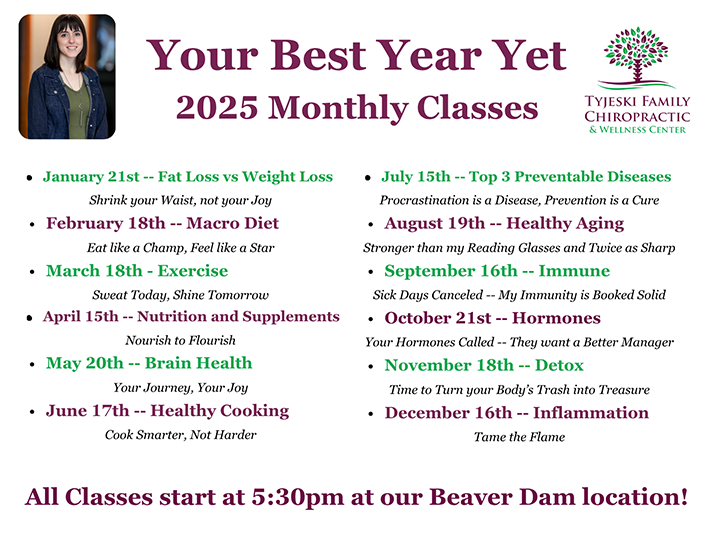 Chiropractor Beaver Dam WI Stephanie Tyjeski Class Schedule